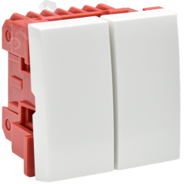 Выключатель двухклавишный на 2 модуля ВК1-22-00-П