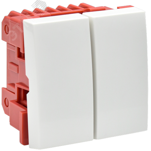 Выключатель двухклавишный на 2 модуля ВК1-22-00-П