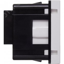 Розетка с заземляющим контактом без защитной шторки и винтовым зажимом (2 модуля) белая