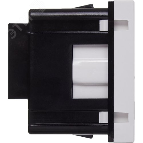 Розетка с заземляющим контактом без защитной шторки и винтовым зажимом (2 модуля) белая