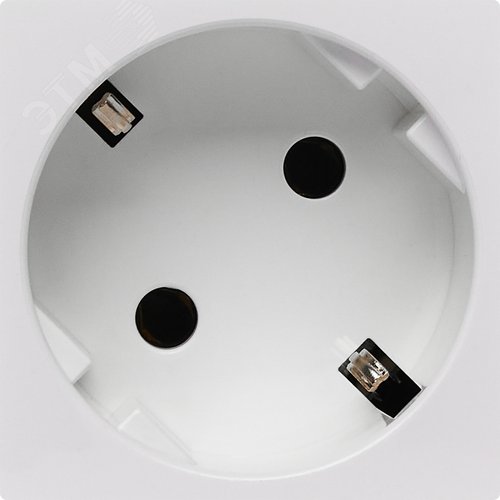 Розетка 45град с заземляющим контактом без защитной шторки и винтовым зажимом (2 модуля) белая