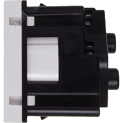 Розетка 45град с заземляющим контактом без защитной шторки и винтовым зажимом (2 модуля) белая