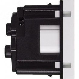 Розетка 45град с заземляющим контактом защитной шторкой и винтовым зажимом (2 модуля) белая