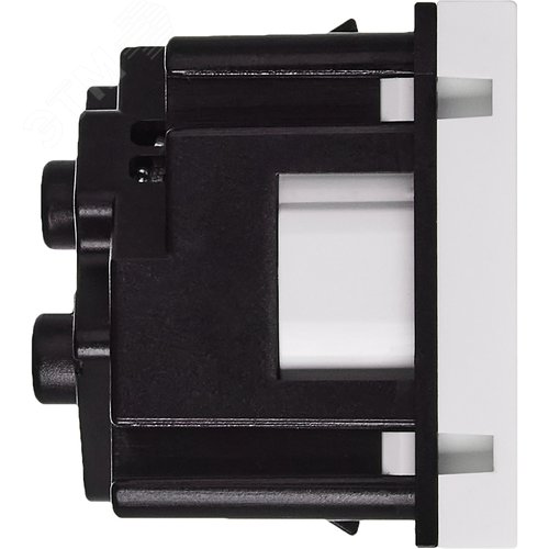 Розетка 45град с заземляющим контактом защитной шторкой и винтовым зажимом (2 модуля) белая