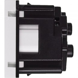 Розетка 45град с заземляющим контактом защитной шторкой и винтовым зажимом (2 модуля) белая