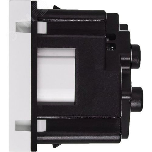 Розетка 45град с заземляющим контактом защитной шторкой и винтовым зажимом (2 модуля) белая