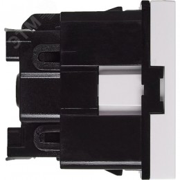 Розетка с заземляющим контактом защитной шторкой и безвинтовым зажимом (2 модуля) белая