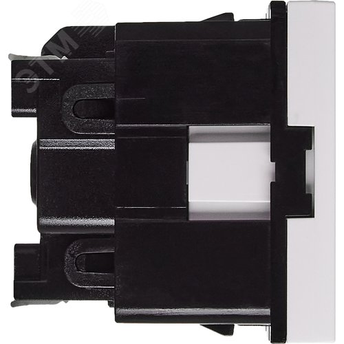 Розетка с заземляющим контактом защитной шторкой и безвинтовым зажимом (2 модуля) белая