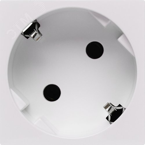 Розетка 45град с заземляющим контактом без защитной шторки и безвинтовым зажимом (2 модуля) белая