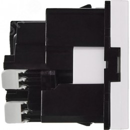 Розетка 45град с заземляющим контактом без защитной шторки и безвинтовым зажимом (2 модуля) белая