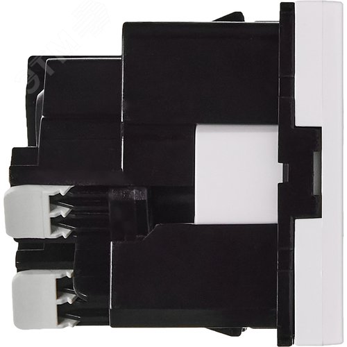 Розетка 45град с заземляющим контактом без защитной шторки и безвинтовым зажимом (2 модуля) белая