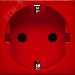 Розетка с заземляющим контактом без защитной шторки и винтовым зажимом (2 модуля) красная