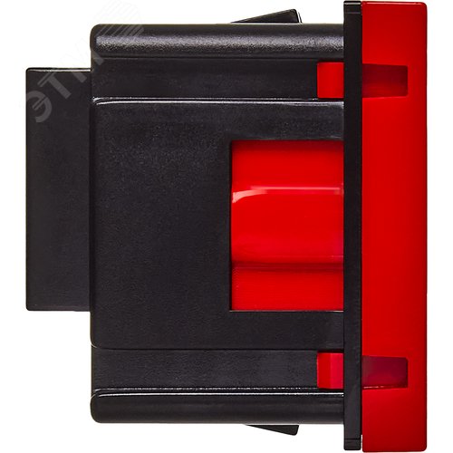 Розетка с заземляющим контактом без защитной шторки и винтовым зажимом (2 модуля) красная