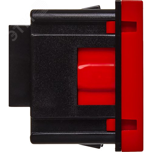 Розетка с заземляющим контактом защитной шторкой и винтовым зажимом (2 модуля) красная