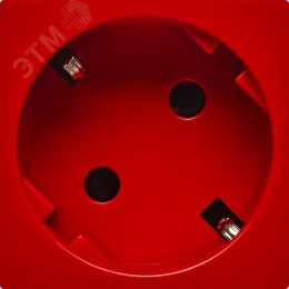 Розетка 45град с заземляющим контактом защитной шторкой и винтовым зажимом (2 модуля) красная