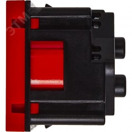 Розетка 45град с заземляющим контактом защитной шторкой и винтовым зажимом (2 модуля) красная