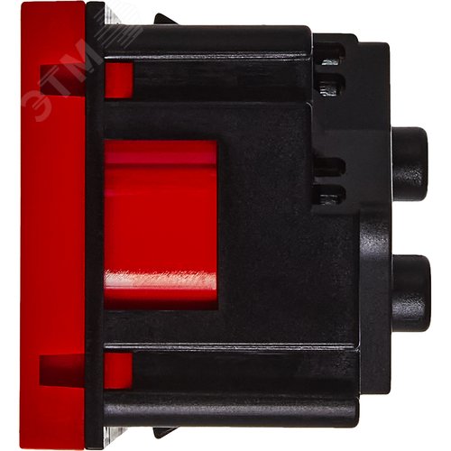 Розетка 45град с заземляющим контактом защитной шторкой и винтовым зажимом (2 модуля) красная