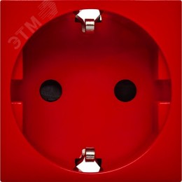 Розетка с заземляющим контактом защитной шторкой и безвинтовым зажимом (2 модуля) красная