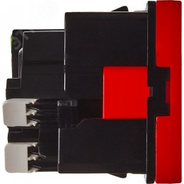 Розетка 45град с заземляющим контактом без защитной шторки и безвинтовым зажимом (2 модуля) красная