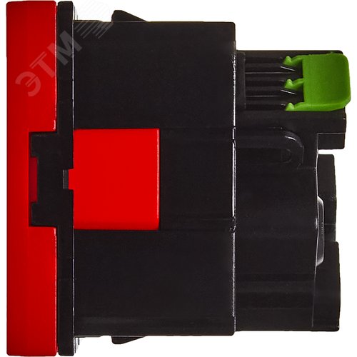 Розетка 45град с заземляющим контактом без защитной шторки и безвинтовым зажимом (2 модуля) красная