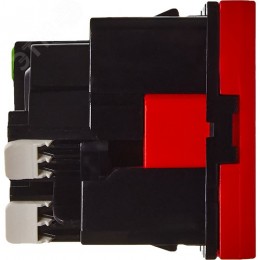 Розетка 45град с заземляющим контактом защитной шторкой и безвинтовым зажимом (2 модуля) красная