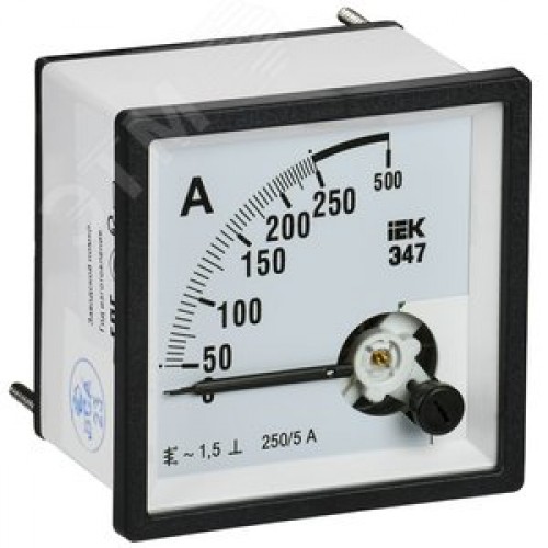 Амперметр Э47 250/5А класс точности 1,5 72х72 мм