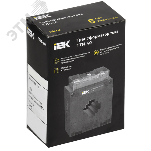 Трансформатор тока ТТИ-40 600/5А 5ВА класс 0,5S МПИ08 IEK
