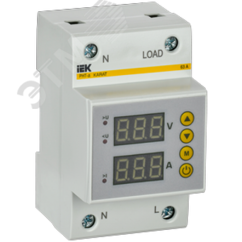 Реле напряжения и тока РНТ-д 1-ф. 54 мм 63А