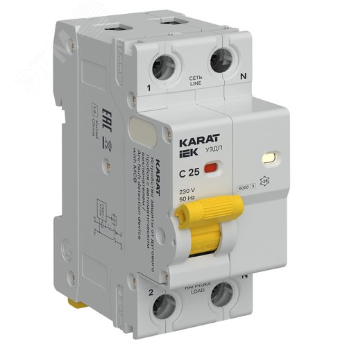 KARAT Устройство защиты от дугового пробоя c автоматическим выключателем 1P+N C 25A IEK