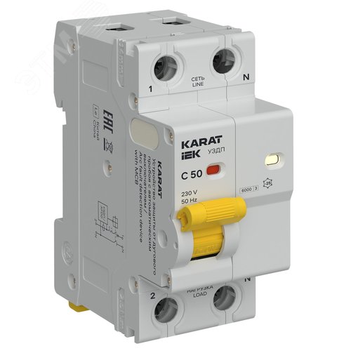 Устройство защиты от дугового пробоя c автоматическим выключателем 1P+N C 50A