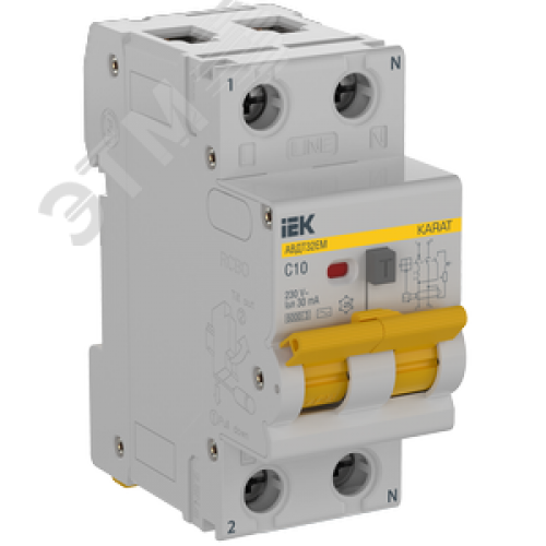 Выключатель автоматический дифференциального тока АВДТ32EM C10 30мА тип A (электромеханический) IEK KA-VD14-1-010-C-030-A