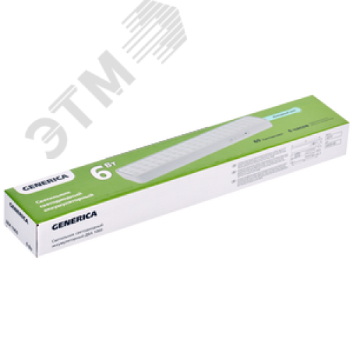 Светильник светодиодный аккумуляторный ДБА 1060 непостоянного действия 60LED 6ч 6 Вт GENERICA