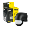 Датчик движения ДД-010 1100Вт 180град 10м IP44 черный IEK