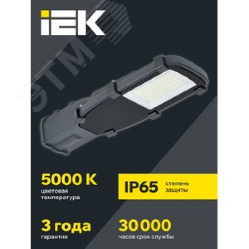 Светильник LED консольный уличный ДКУ 1002-30Д 5000К IP65 серый