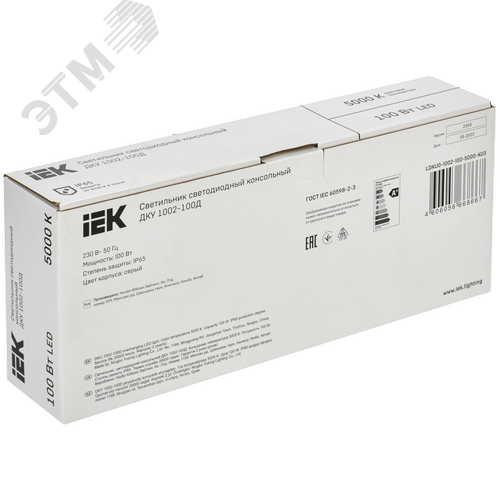 Светильник LED консольный уличный ДКУ 1002-100Д 5000К IP65 серый