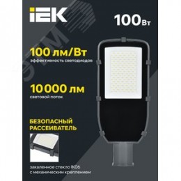 Светильник LED консольный уличный ДКУ 1002-100Д 5000К IP65 серый