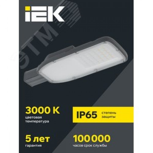 Светильник LED консольный уличный ДКУ 1004-50Ш 3000К IP65 серый