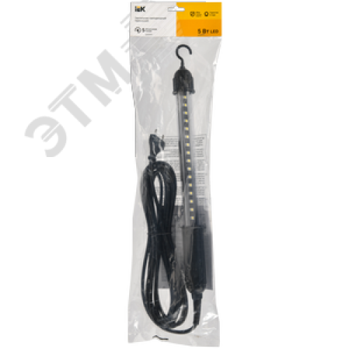 Светильник LED переносной ДРО 2060 IP44 шнур 5м черный IEK