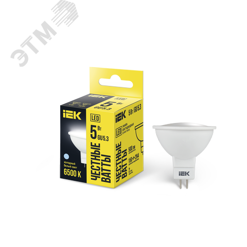 Лампа светодиодная MR16 софит 5Вт 230В 6500К GU5.3