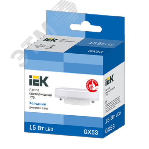 Лампа светодиодная T75 таблетка 15Вт 230В 6500К GX53