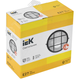 Светильник НПП1102 белый/круг с решеткой 100 Вт IP54