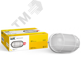 Светильник НПП1202 белый/овал с решеткой 100 Вт IP54