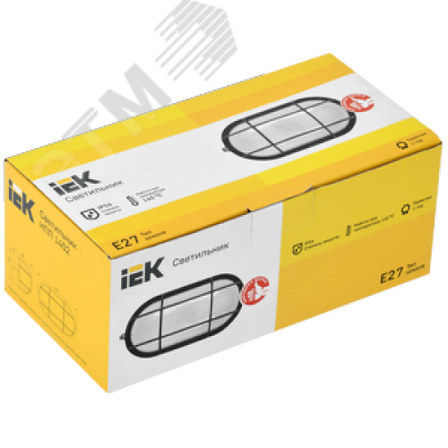 Светильник НПП1402 белый/овал с решеткой 60 Вт IP54