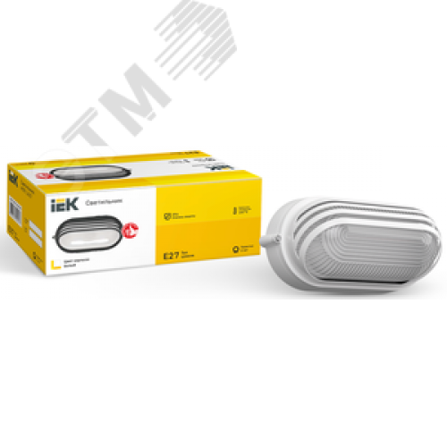 Светильник НПП1407 белый/овал ресничка 60 Вт IP54