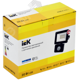 Прожектор СДО 06-20Д светодиодный черный с ДД IP54 6500K