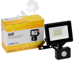 Прожектор СДО 06-30Д светодиодный черный с ДД IP54 6500K