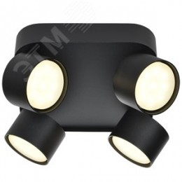 Светильник 4044 накладной потолочный под лампу 4хGX53 черный