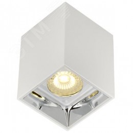 Светильник декоративный 4112 накладной потолочный под лампу GU10 белый/хром пластик