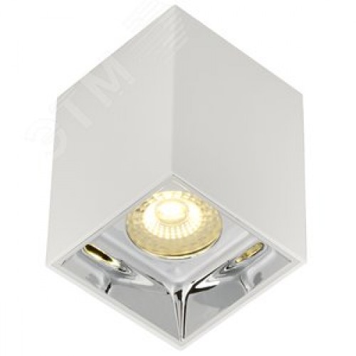 Светильник декоративный 4112 накладной потолочный под лампу GU10 белый/хром пластик