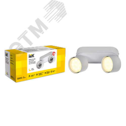 Светильник 4042 настенно-потолочный под лампу 2хGX53 белый